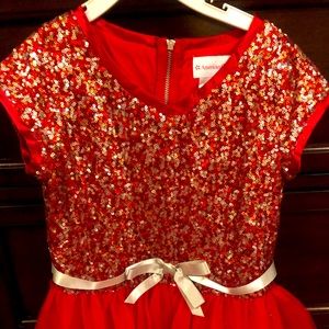 American Girl Red Sequin Tulle Dress Size 8